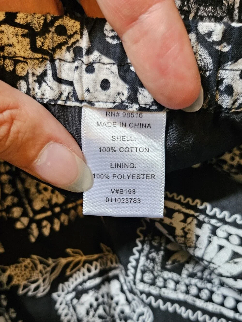 Coldwater Creek Black and White Pattern Midi Cotton Skirt Medium